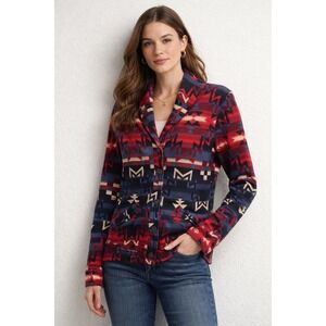 Ralph Lauren Red and Blue Patterned Cardigan